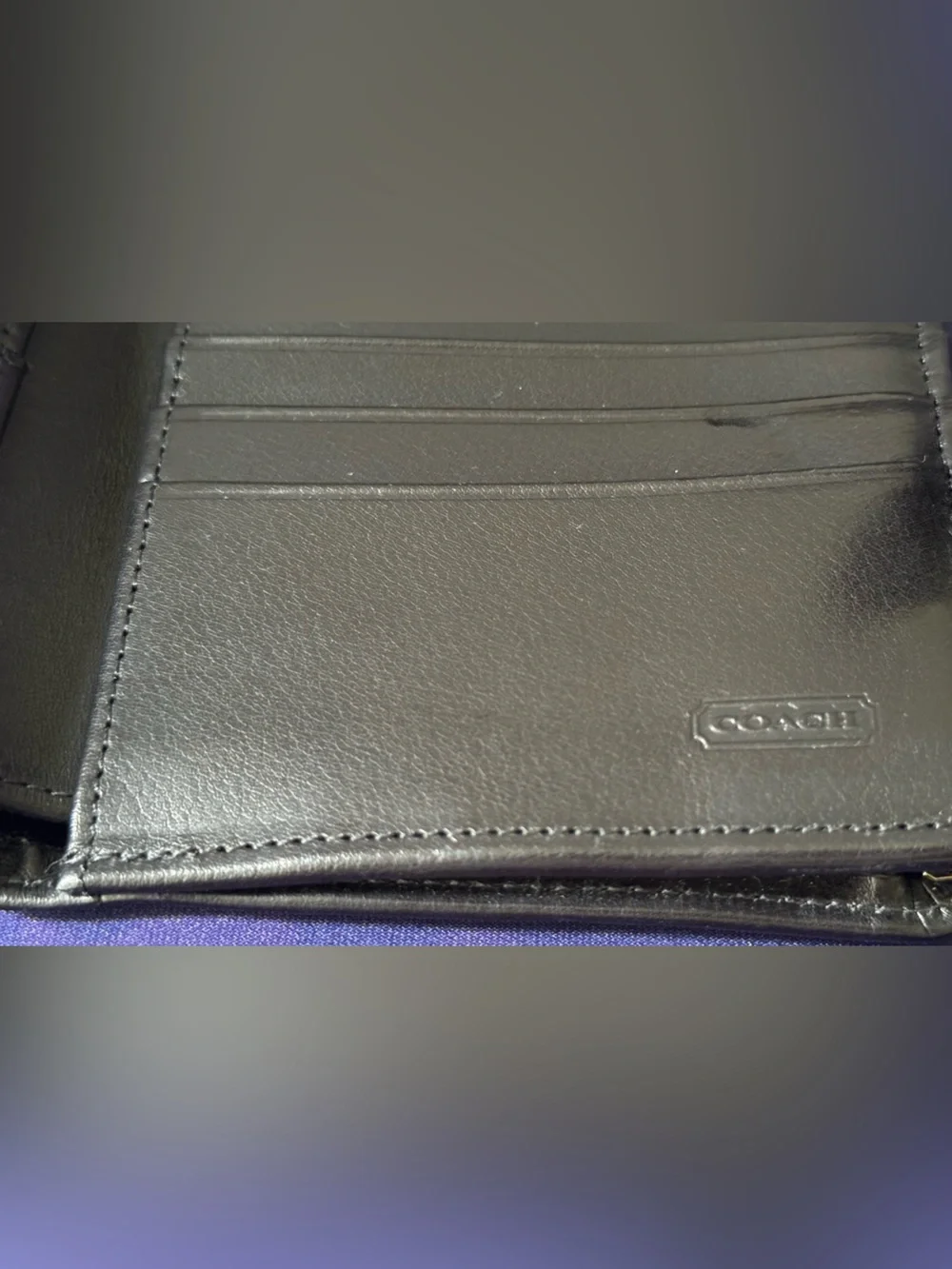 Coach Black Leather Bifold Wallet